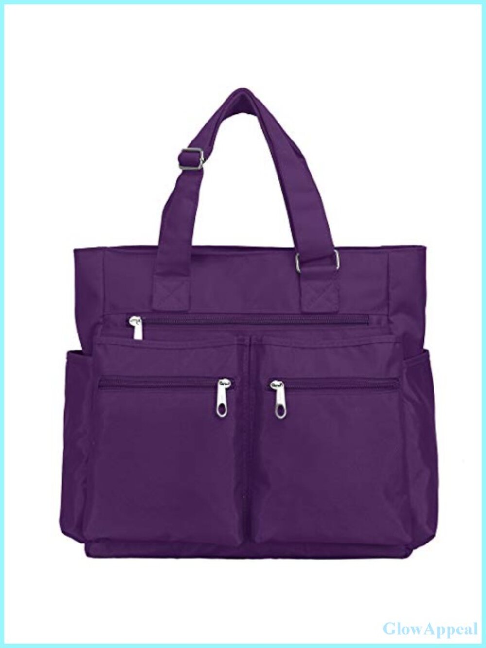 Waterproof Nylon Canvas Tote Bag with Multiple Pockets for Work, Travel, and